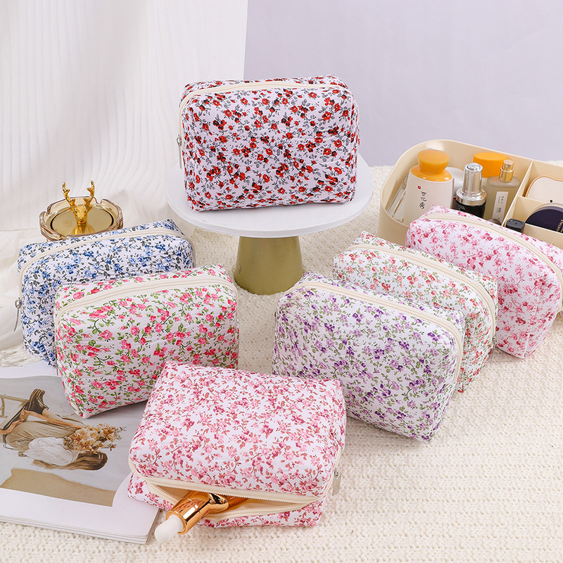 Cross-border shein temu hot sale floral octagonal cosmetic bag factory direct sales makeup tools storage bag Cross-border shein temu hot sale floral octagonal cosmetic bag factory direct sales makeup tools storage bag