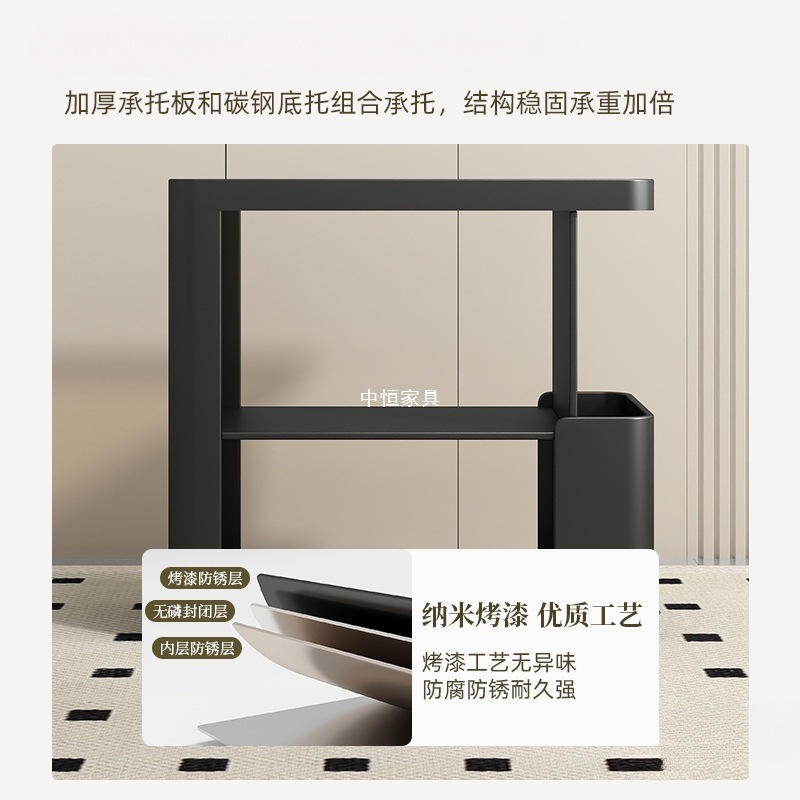 可移动茶几沙发边几侧边柜金属玻璃小推车带轮零食置物架床头边柜|undefined