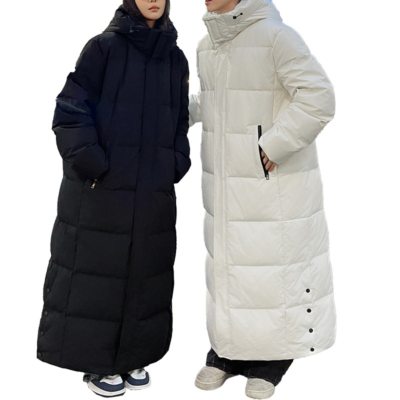Men's Long Down Jacket With Detachable Hood, 700 Fill Power White Goose Feather, Waterproof & Windproof Winter Coat For Extreme Cold Weather (-30°C)_voghion.com