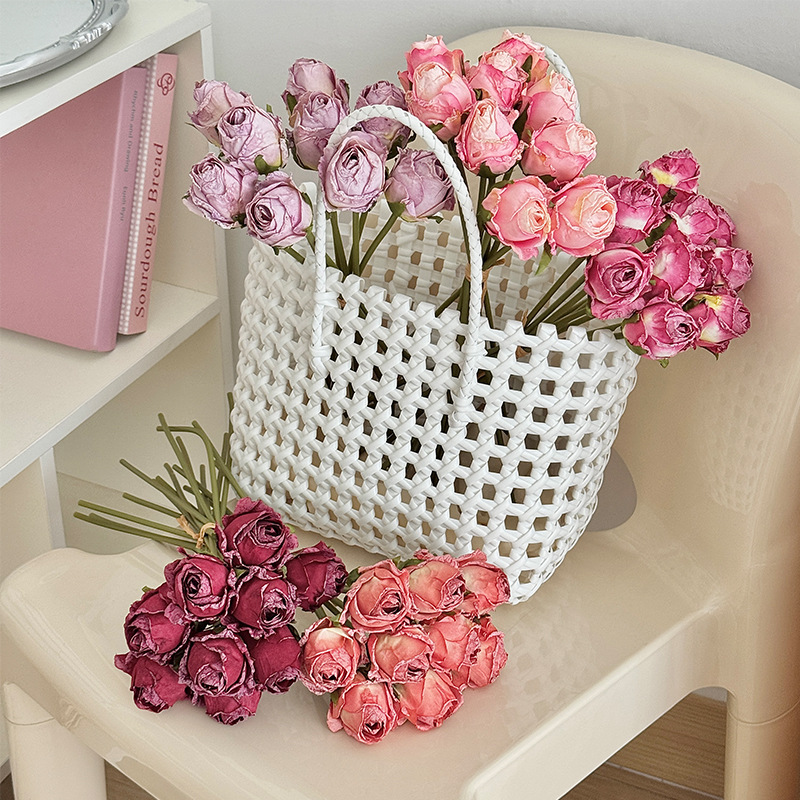 Flores simuladas de rosa de Angola decoración de bodas flor falsa rosa mano ramo de flores accesorios de fotos