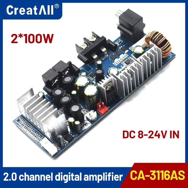 CA-3116AS 2.0 канального аудио усилитель 8-24V 2*100W двойной канальных усилитель TPA3116