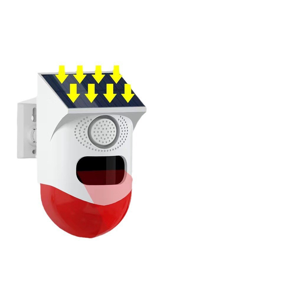Alarma solar inalámbrica control remoto 433 control remoto RF sonido y luz sirena infrarroja anti-mascota anti-robo