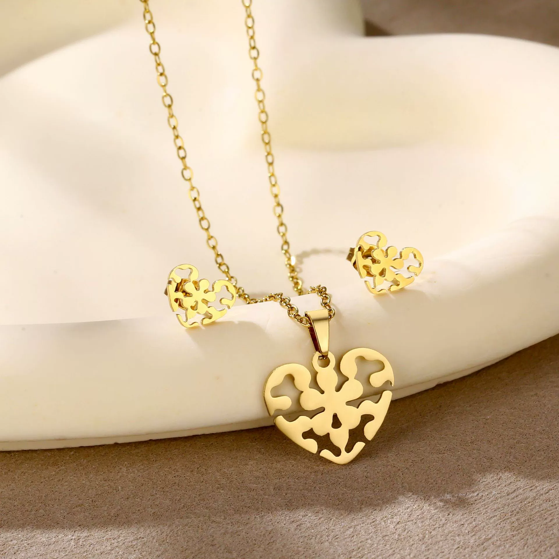 (Граница торговли) цепь с necklace из нержавеющей стали, набор ко Дню Святого Валентина