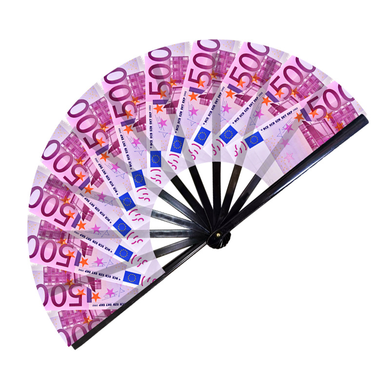 Abanico Plegable Luminoso 33cm Plástico y Poliéster Plegable para Fiestas y Festivales