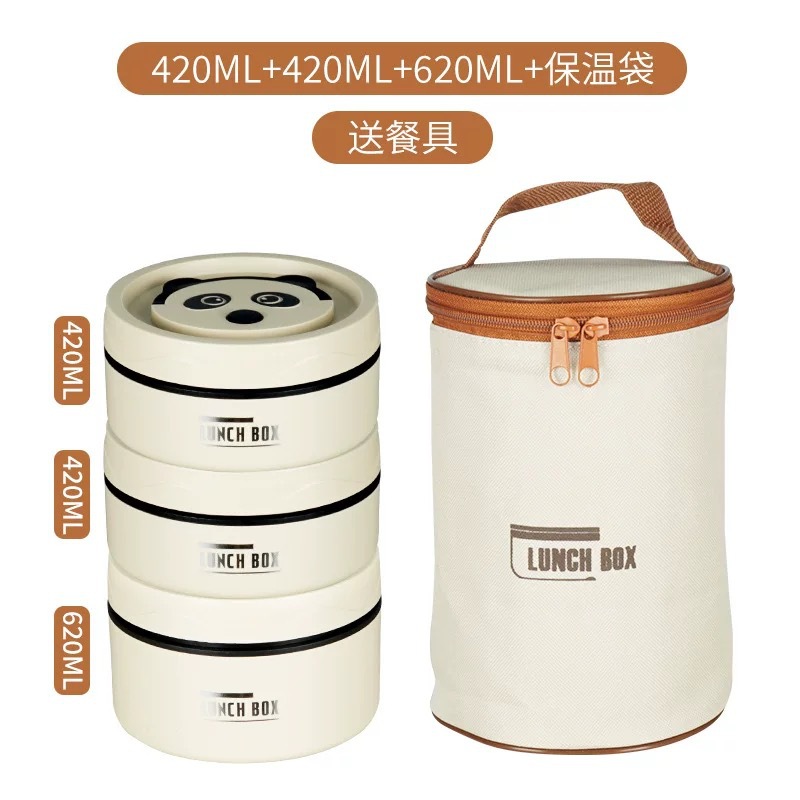304 caja de almuerzo con aislamiento de acero inoxidable trabajador de oficina portátil de múltiples capas caja de almuerzo sellada caja de almuerzo redonda portátil