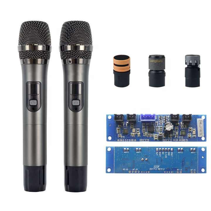 超高频无线麦克风专业双通道麦克风手持动圈套件，用于卡拉ok