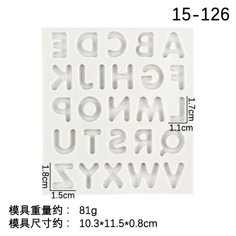Número de letra molde de silicona cristal epoxi mayúscula llavero colgante arcilla decorativa molde de silicona