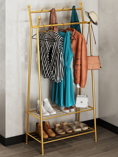 Italian Light Luxury Movable Clothes Hanger Floor-Standing Bedroom Household Simple Clothes Hanger Multi-Functional Living Room Storage Coat Rack