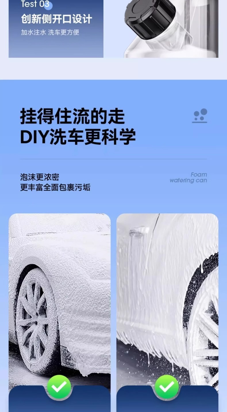 New Energy Car Wash Foam Spray Bottle, Dedicated for Car Washing, Household High-Pressure Water Gun Nozzle, Foam Liquid, Garden Watering Spray Bottle