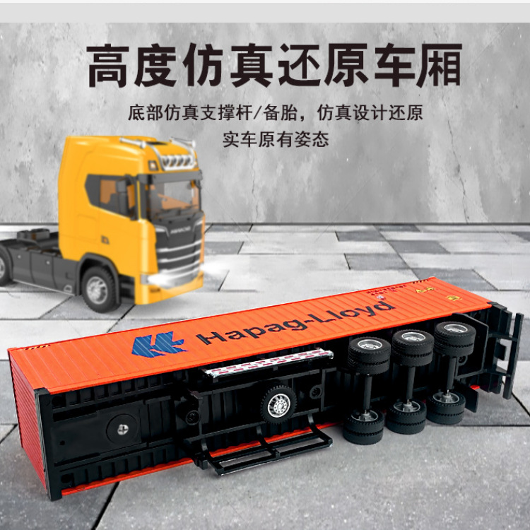 Trapeador de aleación transfronterizo Camión grande americano Camión de transporte de furgoneta Juguete al por mayor Modelo de camión contenedor