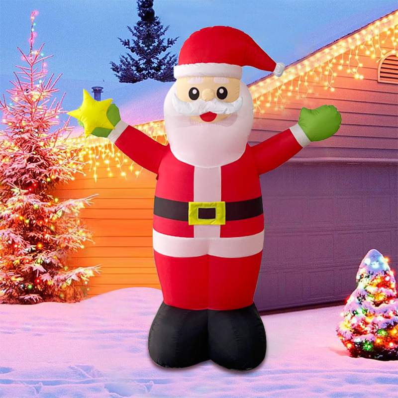 Modelo Inflable de Santa Claus de 6 Pies con Luces LED, Modelo Inflable Navideño para Decoración de Jardín