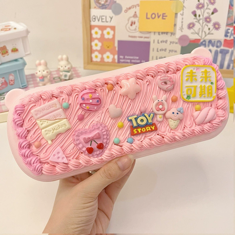 Набор косметичек-карандашей в стиле Cream Deco — набор для diy ремесел с сумкой, кейс для хранения 15.8×8.6×6.5 см