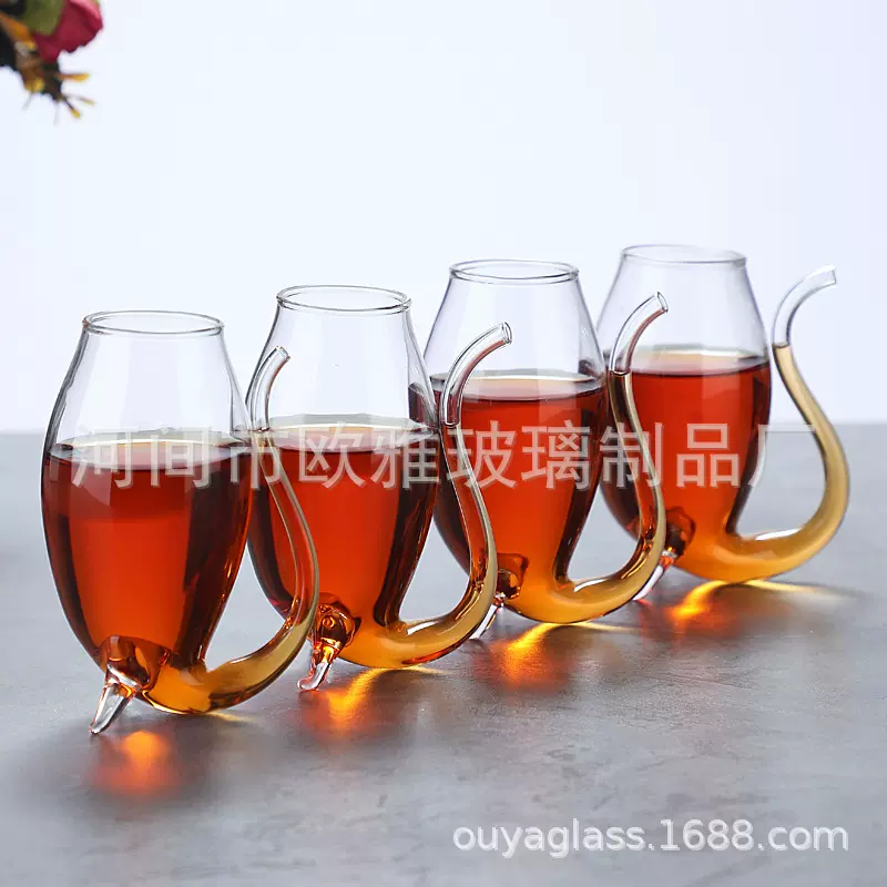 创意吸血鬼红酒杯吸管杯长嘴水晶玻璃杯松鼠杯酒吧玻璃鸡尾酒杯