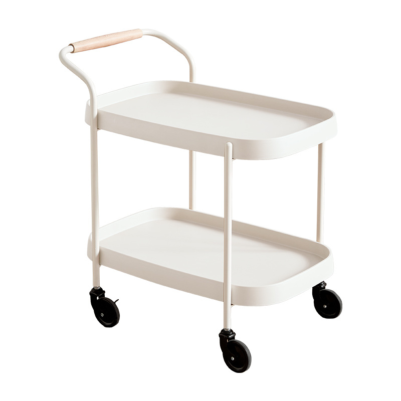 Carrito de viento crema nórdico, estante móvil, sala de estar de pequeño tamaño, mesa de té de ángulo rojo de lujo