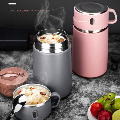 Spray-plated 316 stainless steel double-layer vacuum thermal flask, long-lasting insulated lunch box, insulated bucket for porridge, wholesale