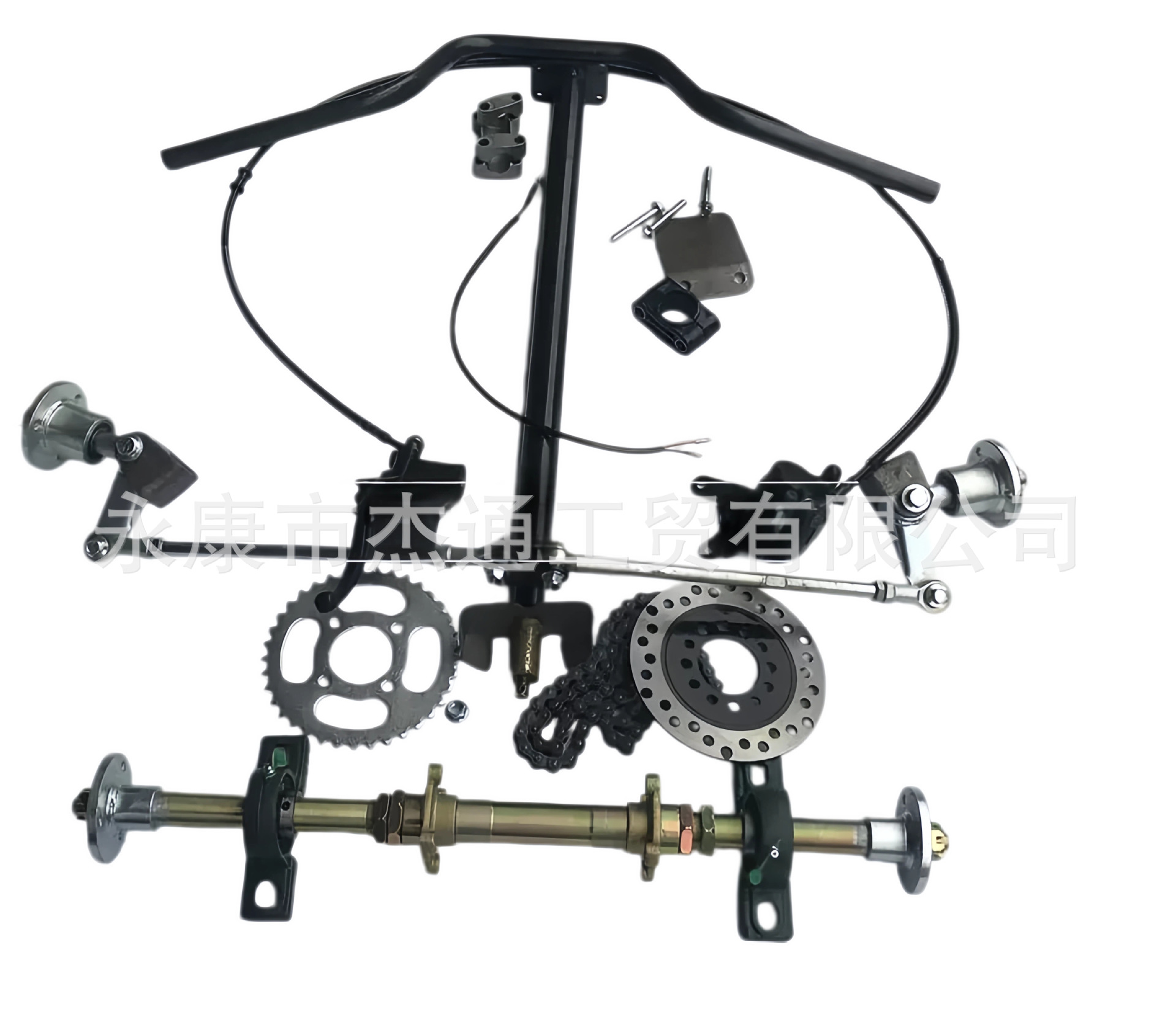 Modified box kart suspension accessories, self-made four-wheeler front handlebar steering horn flange 61-74 rear axle