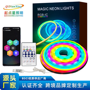 10 m magic neon lights with Bluetooth music rhythm DIY outdoor waterproof IP67 horse running water