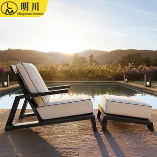 Outdoor Sofa Courtyard Single Hotel B&B Open-Air Waterproof Outdoor Garden Terrace Leisure Aluminum Alloy Sofa Chair