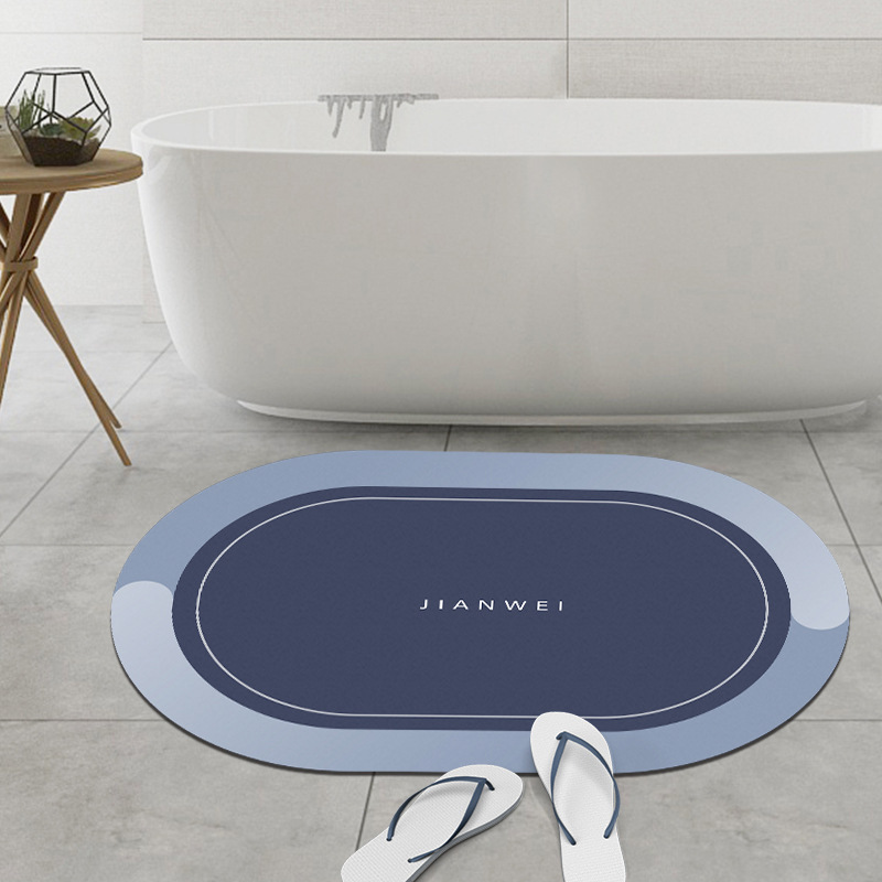 Absorbent Floor Mat Printed Color Soft Diatom Mud Non-Slip Bathroom Bathroom Quick-Drying Foot Mat Household Door Mat