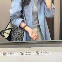 法式蓝色衬衫女早春季2025新款韩系休闲polo衬衣长袖气质上衣外套