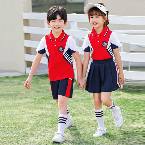 Children's Summer Performance School Uniforms for Primary School Students, Including Boys and Girls, Class Uniforms, Kindergarten School Uniforms, Short-Sleeved Sports Sets