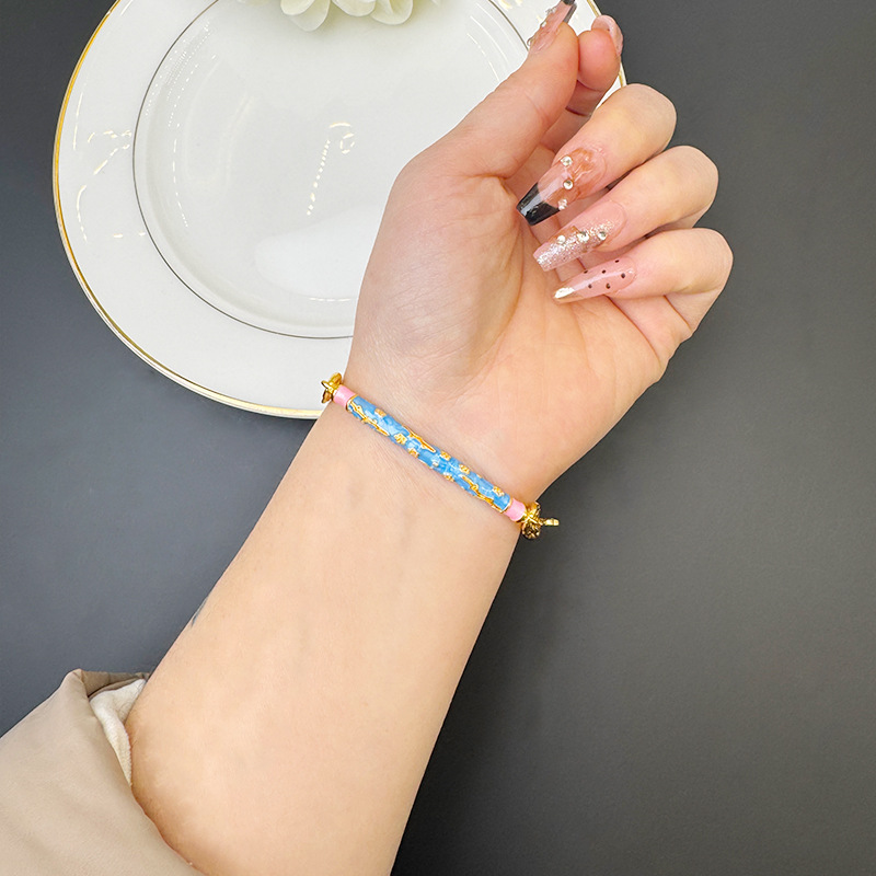 Brazalete de oro de arena vietnamita, la tendencia nacional de goteo de aceite, brazalete, brazalete de bordas, nicho femenino, joyas que no se desvanecen durante mucho tiempo.