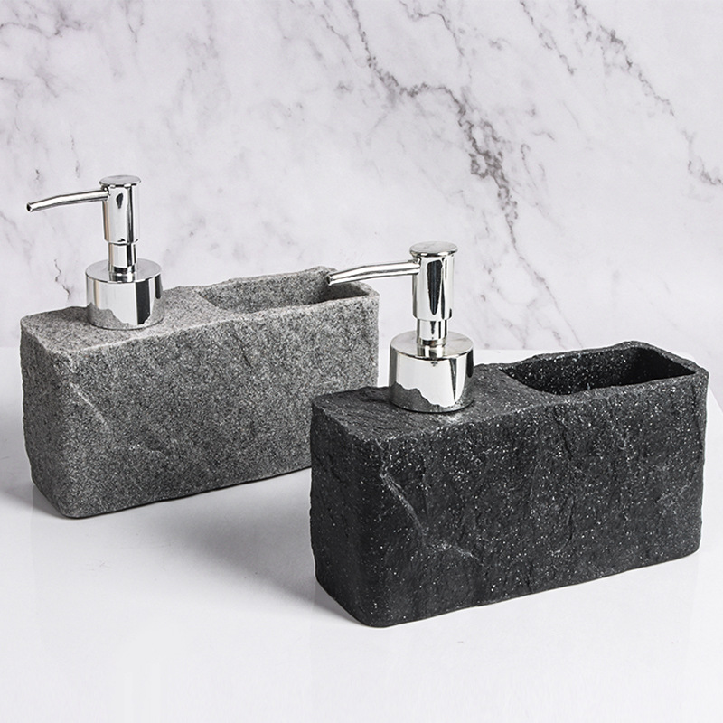 Limpiador de cocina con patrón de mármol para el hogar, desinfectante de manos, sub-embotellado, limpiador de escritorio, caja de almacenamiento de esponja líquida