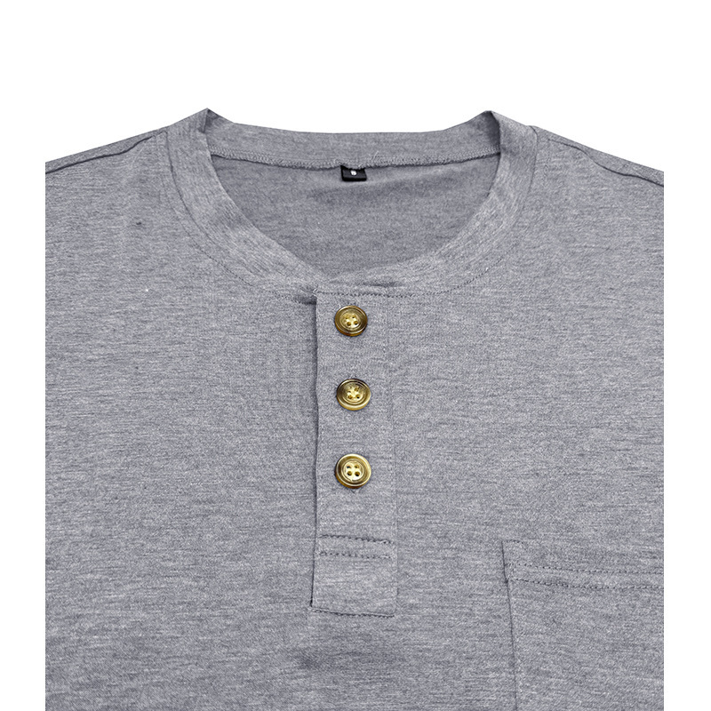T-shirt henley uomo maniche corte top casual estivo girocollo_voghion.com