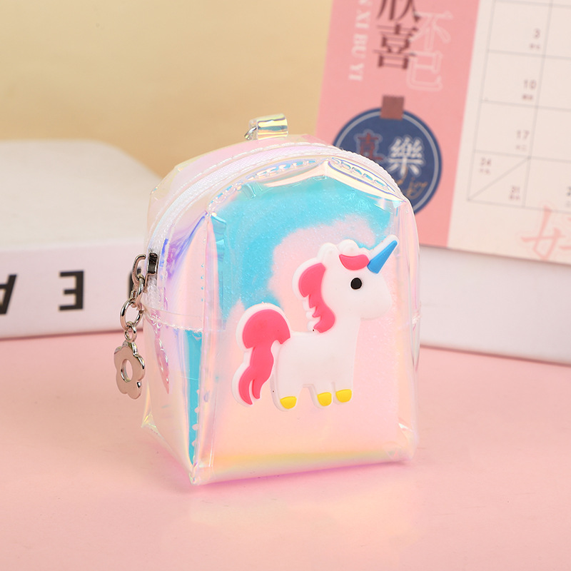 Bolso de las mujeres 2024 de la nueva chica dulce pequeña mochila monedero jalea láser mini clave caso bolsa de la moneda