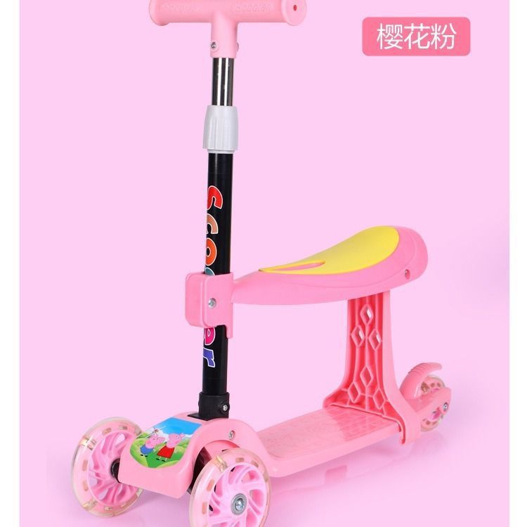 Regalo directo de fábrica para niños scooter 2-8 años bebé bicicleta de tres ruedas flash scooter cochecito de juguete