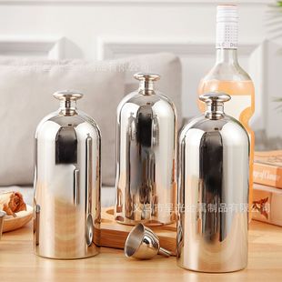 304 stainless steel thickened 1kg hip flask white wine bottle set antique with small wine glass factory outlet