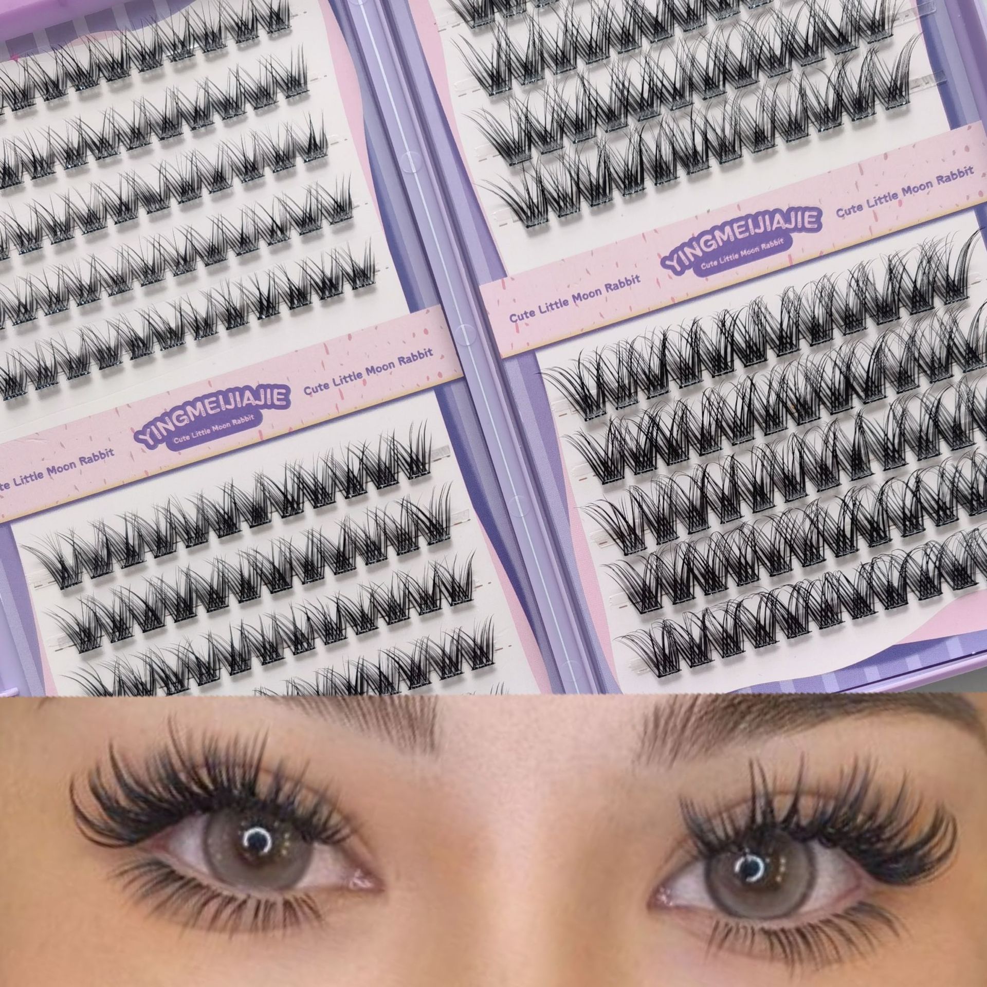 20 filas de paquete de regalo de pestañas falsas transfronterizas YF29 densa pestañas de un solo rayo de pestañas de cómic sin pegamento pestañas falsas