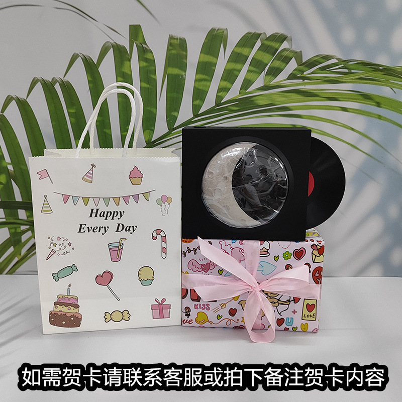 レトロな黒ゴムレコード機bluetoothスピーカーtfカード音楽bluetoothオーディオusb充電月時計星空灯|undefined