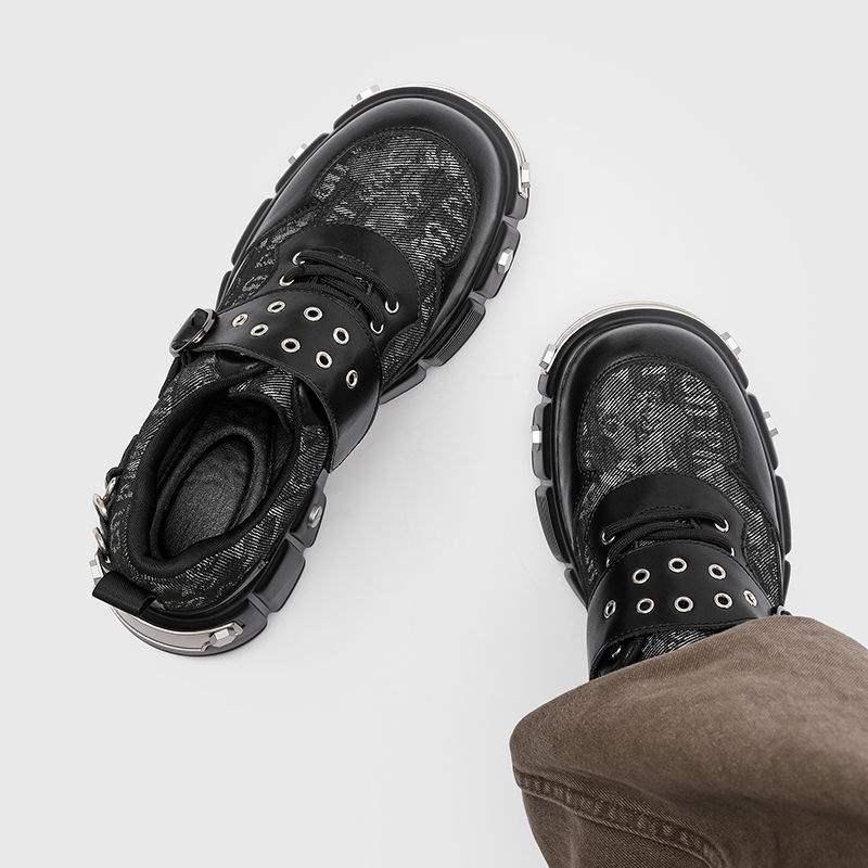 ShoeVault Cleanfit Dickbesohlte Derbys für Herren, Plateauschuhe aus Leder im britischen Stil mit Nischen-Schaumsohle, lässiger koreanischer Stil_voghion.com
