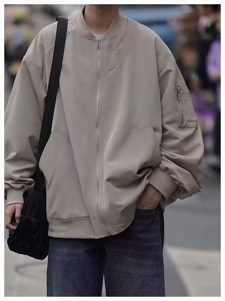 Herren Piloten Baseballjacke Mit Stehkragen Für Den Herbst_voghion.com