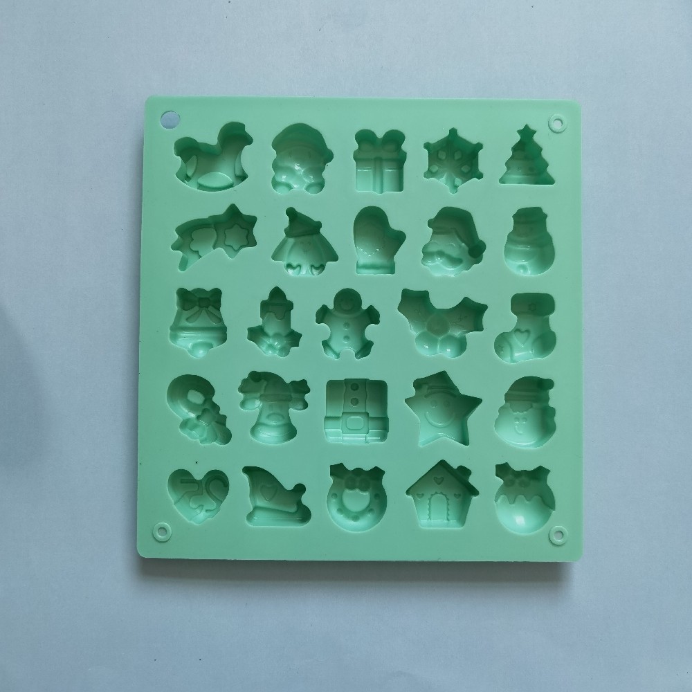 25 chocolate de Navidad 284 molde de silicona pudín molde de postre pastel decoración cocina utensilios de horneado