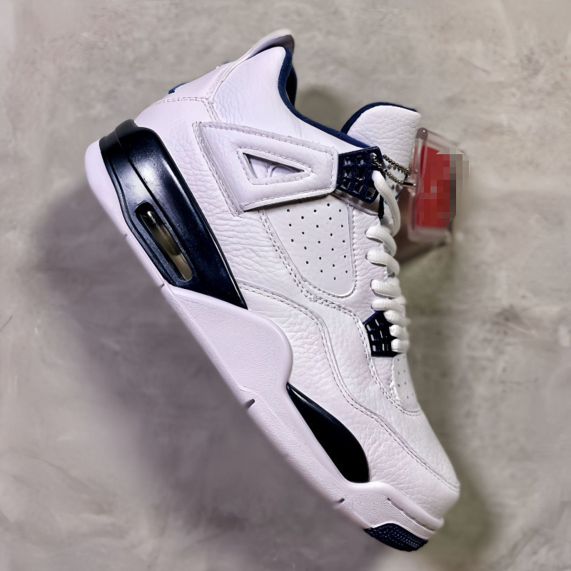 Putian first-layer leather AJ4 white-red-cement casual sports sneakers for men and women, Jordan 4 mid-top practical basketball shoes Putian first-layer leather AJ4 white-red-cement casual sports sneakers for men and women, Jordan 4 mid-top practical basketball shoes
