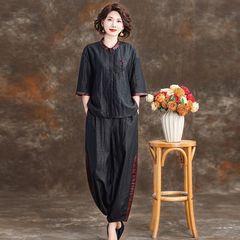 高端新中式龟纹香云纱上衣2025新款复古国风桑蚕丝真丝高贵两件套