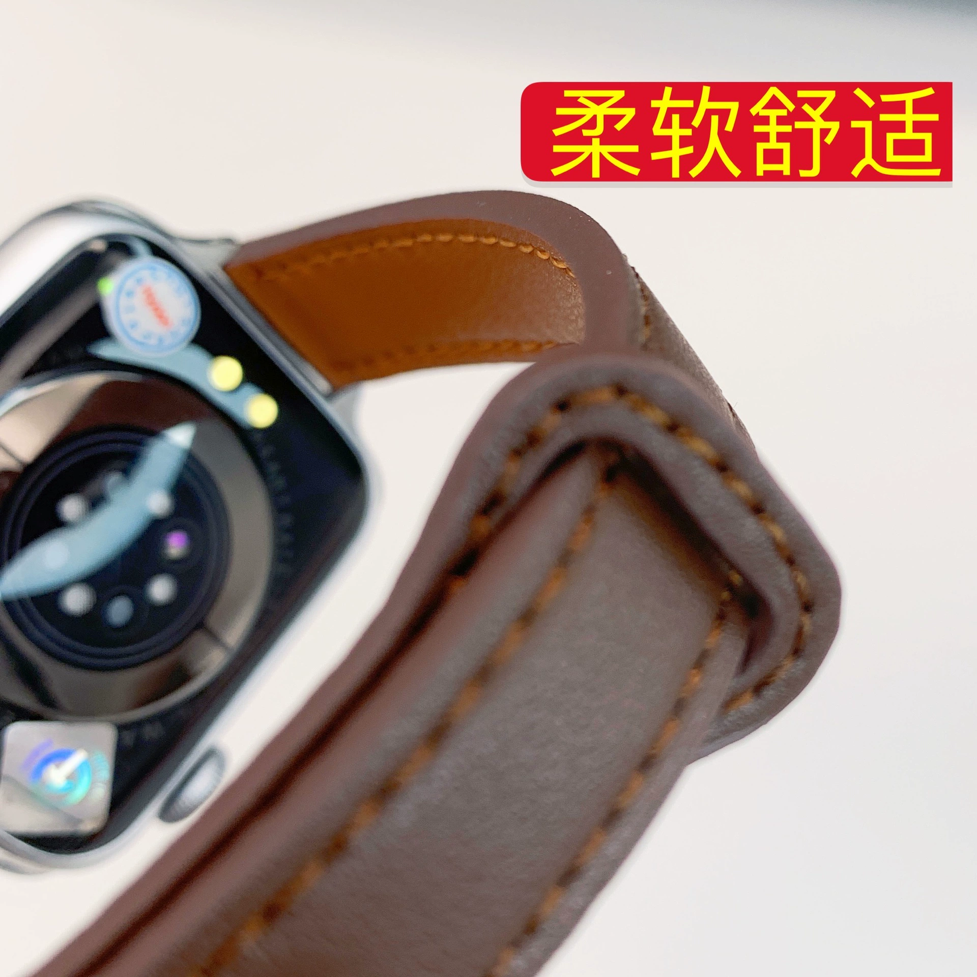 Ремешок для Apple Watch, сверхтонкий с двойным креплением, цветовой блок из кожи, для тонкого запястья, для Apple Watch 10