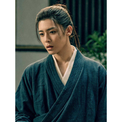 New Chinese-style men's Wudang Wangye-inspired Taoist robe jacket—men's cotton-linen cropped robe for Tai Chi practice and monastic attire