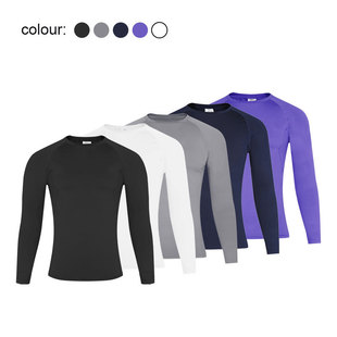 Sports Tight-Fitting Long-Sleeved Quick-Drying Training Fitness Clothes for Men, High-Elastic Compression Basketball Tops, Football Running, Breathable and Quick-Drying