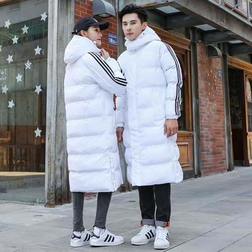 Winter New Style Sports Flannel Coat Couple's Long Length Knee-Length Down Flannel Coat for Men, Customizable with Polo Printing for Manufacturers