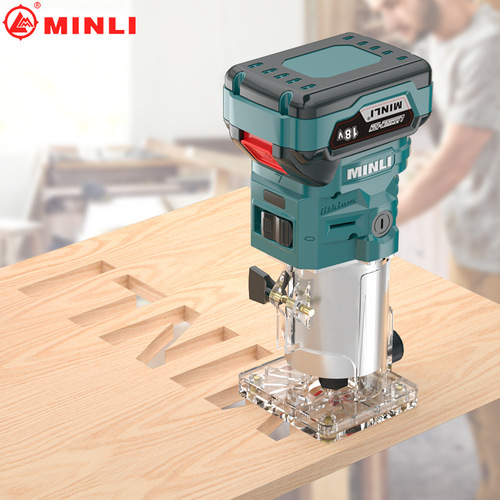 Minli Factory Direct Repair Edge Wood Slotting Machine Multifunction Electric Wood Milling Machine Holes Edge Repair Lithium Electric Small Gavel Machine