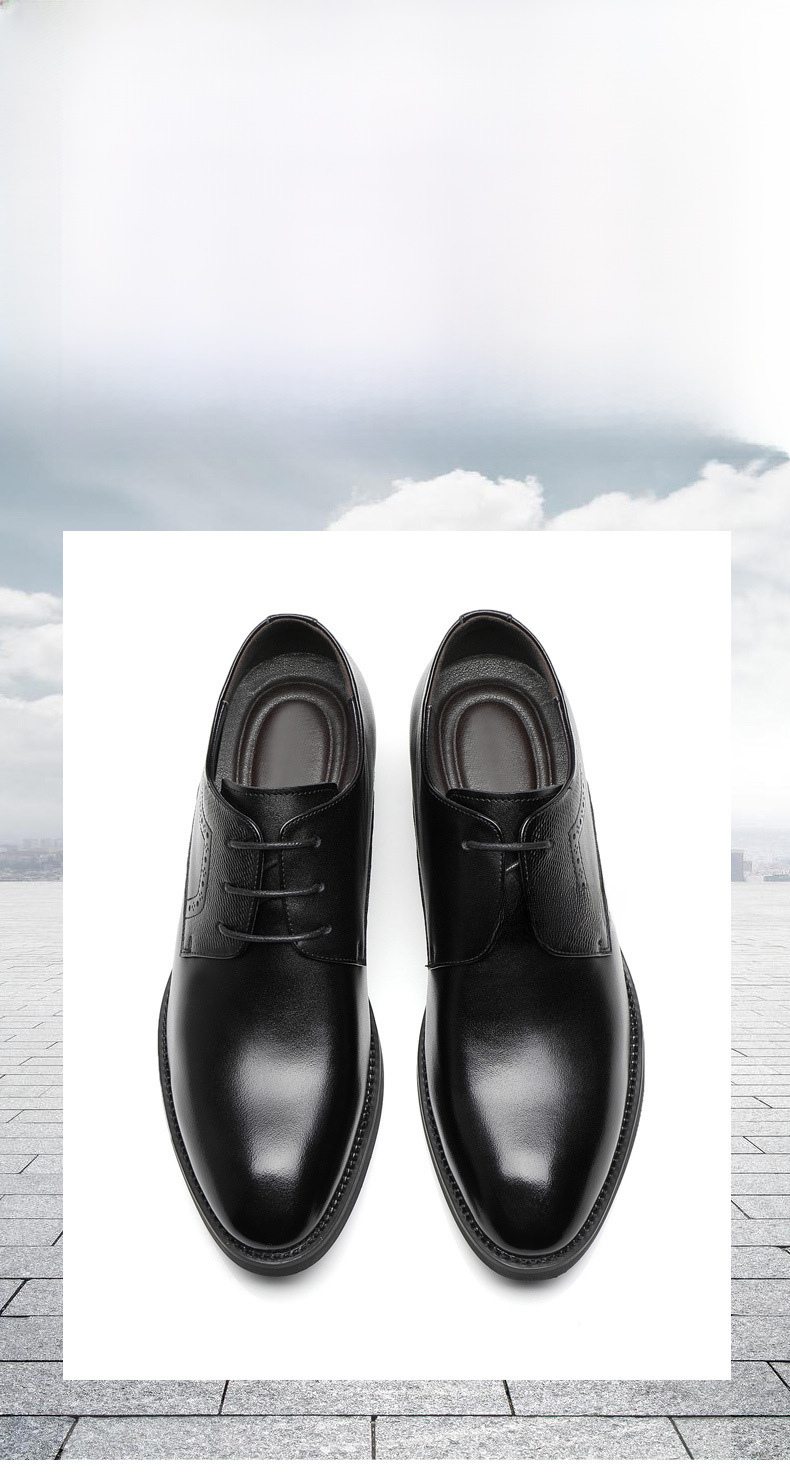 Men's 8cm6cm Inner Height Increasing Shoes Men's Korean Style Business Dress Pointed Toe Casual Men's Leather Shoes Bridegroom's Wedding Shoes_vogvips.com