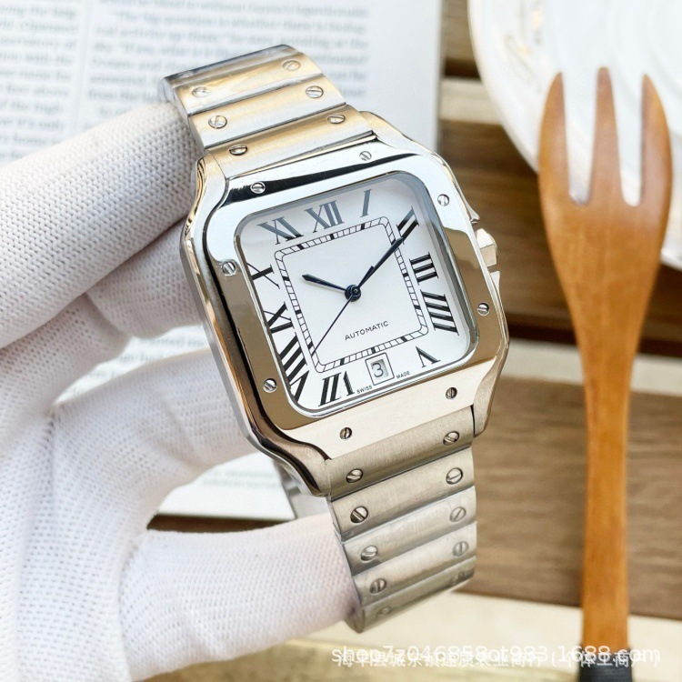 Cross-Border Supply Santos Watch Dumont Roman Series Fully Automatic Mechanical Watch Couple Model Foreign Trade Aliexpress