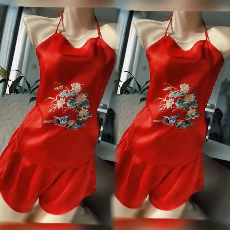 Embroidered plus size Bellyband Silk Embroidered Belly Wai Vintage Chinese Style Sexy Underwear Sling Short Pajamas Women's Cross-border Hot Sale