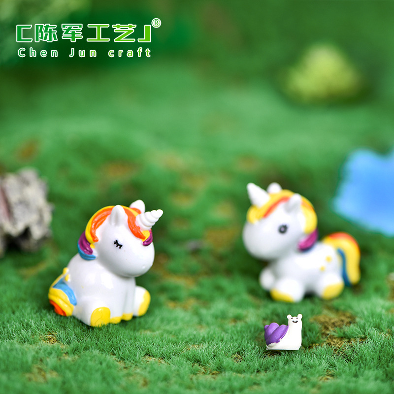 Kỳ lân sắc màu, phụ kiện tiểu cảnh cây rêu, mô hình hoạt hình dễ thương (z-CJ-1086)