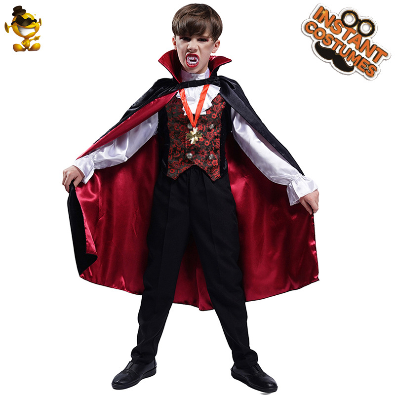 Los niños de Halloween vampiro traje pequeño niño vampiro papel juego de la etapa image 6