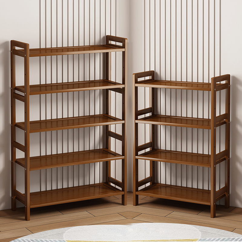 Household Multifunctional Living Room Bamboo Tea Cabinet Rack Floor-Standing Multi-Layer Partition Wall Storage Rack Desktop Simple Storage Rack