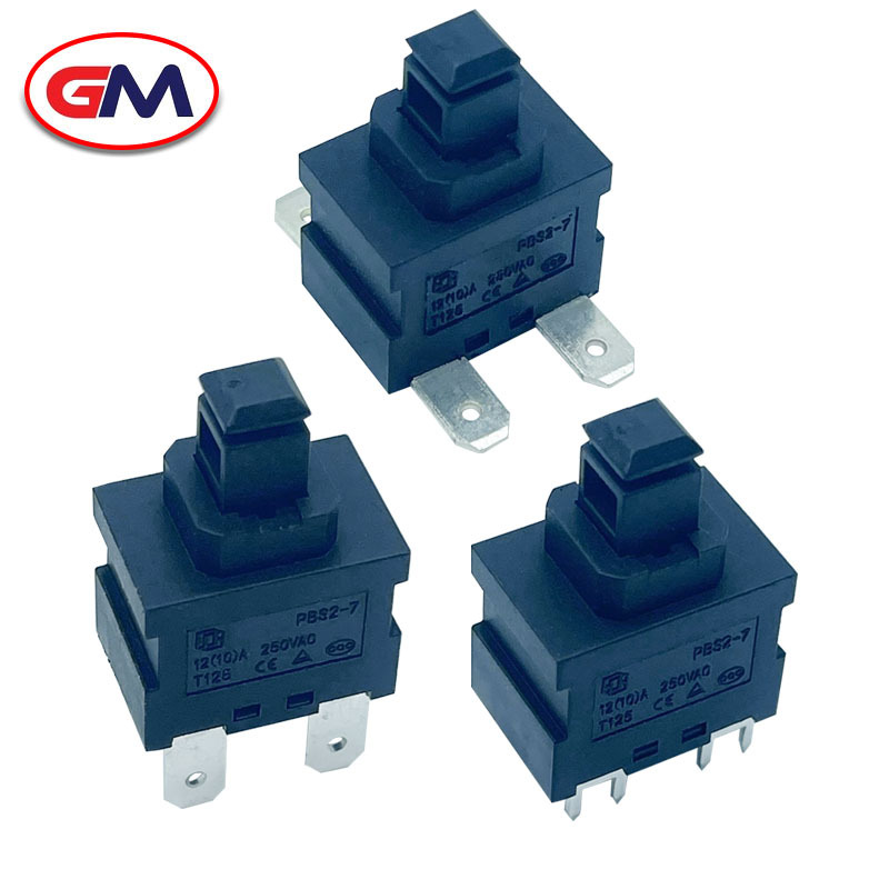 供应 2脚尖脚吸尘器开关 扫地机按钮开关自锁无锁 热水器开关两脚